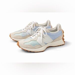 New Balance Women's Cream and Blue Sneakers